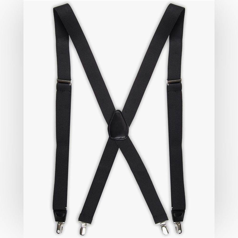 Docker’s Men's Solid Black Suspenders 48”